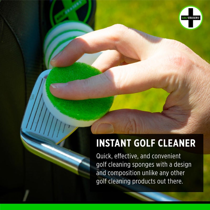 GolfERASERS Instant Golf Eraser with Bag Tether, Premium Dual-Sided Sponge for Cleaning Clubs, Shoes & Golf Balls - Golf Club Cleaner, Golf Ball Cleaner, Golf Club Groove Cleaner, 6 Pack - Image 4